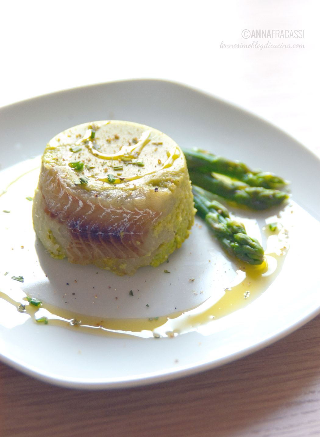 Flan di sogliola e asparagi