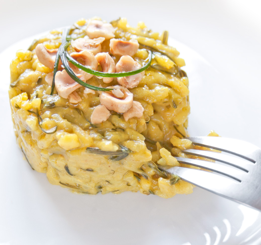 risotto curry agretti nocciole