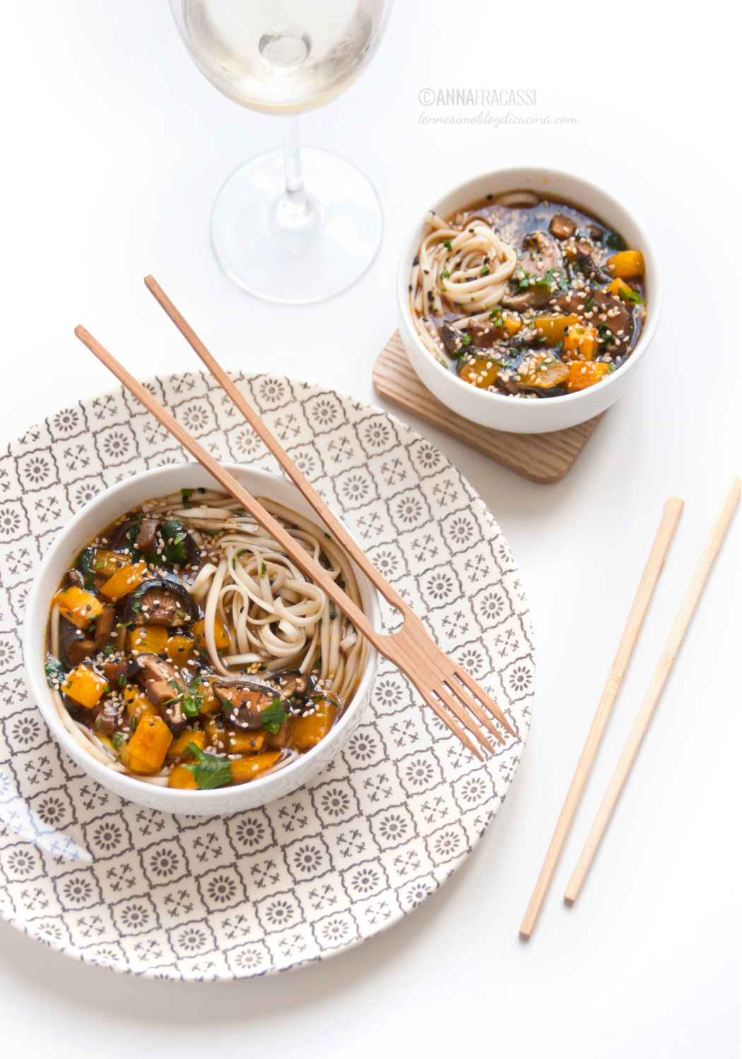 La zuppa di miso con zucca di Giulia e qualche fungo shiitake