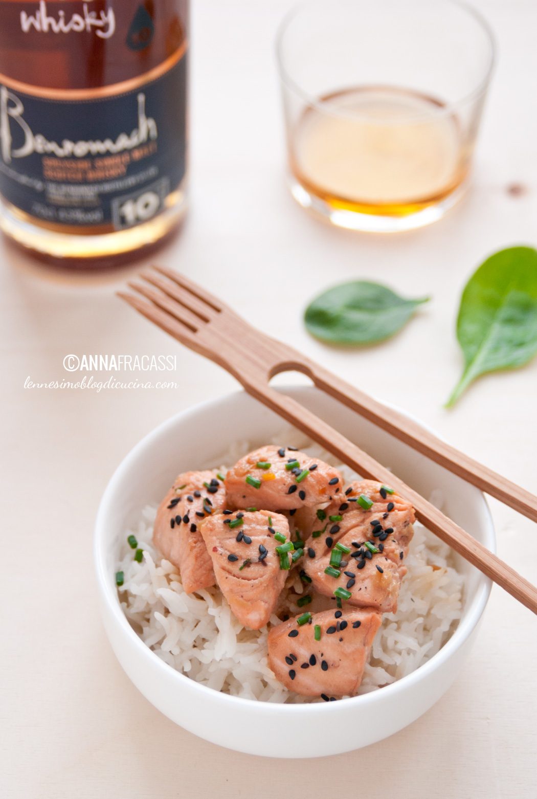 Filetti di salmone al Whisky con marinatura orientale