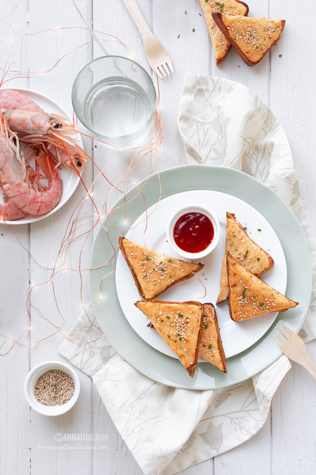 La ricetta dei miei toast di gamberi al forno