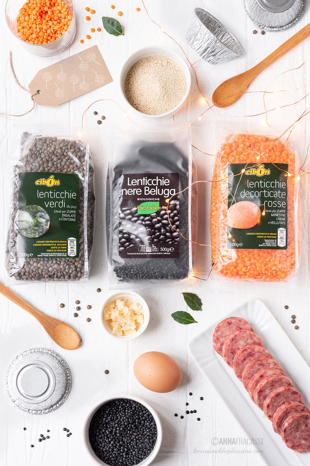 Cestini di lenticchie e spuma di cotechino