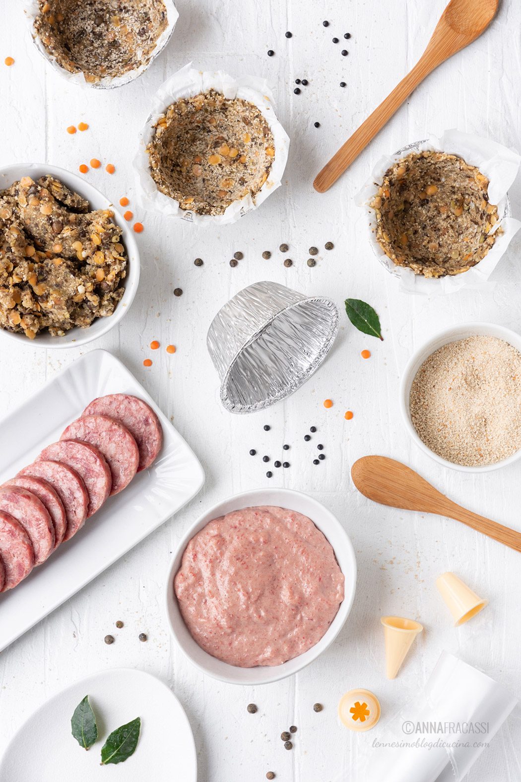 Cestini di lenticchie e spuma di cotechino