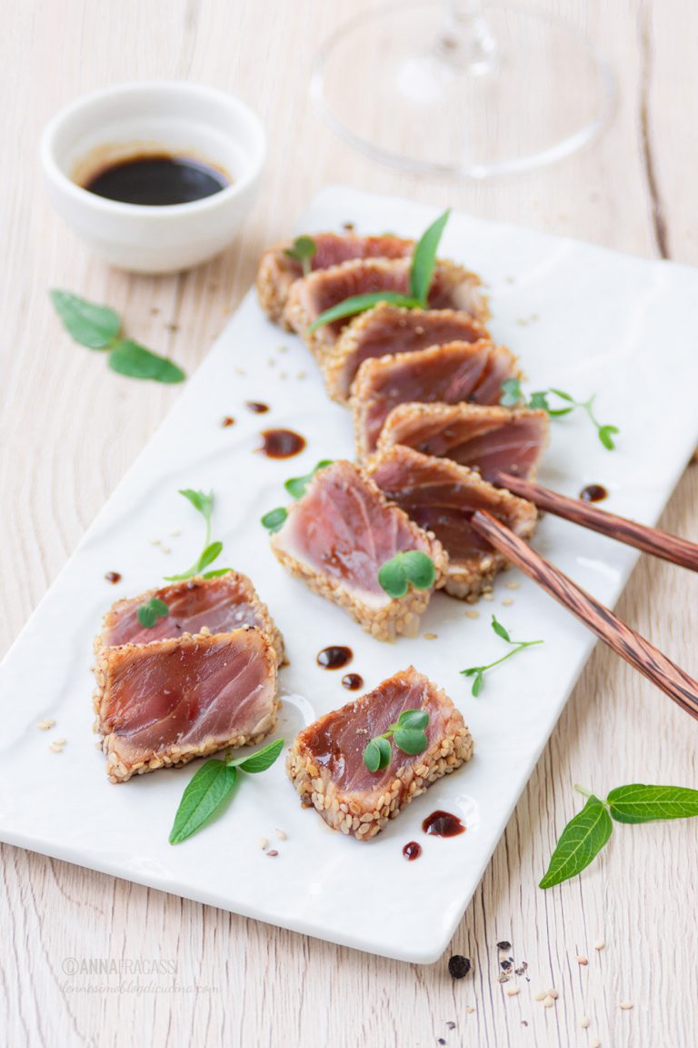 Tataki di tonno marinato con Aceto Balsamico di Modena