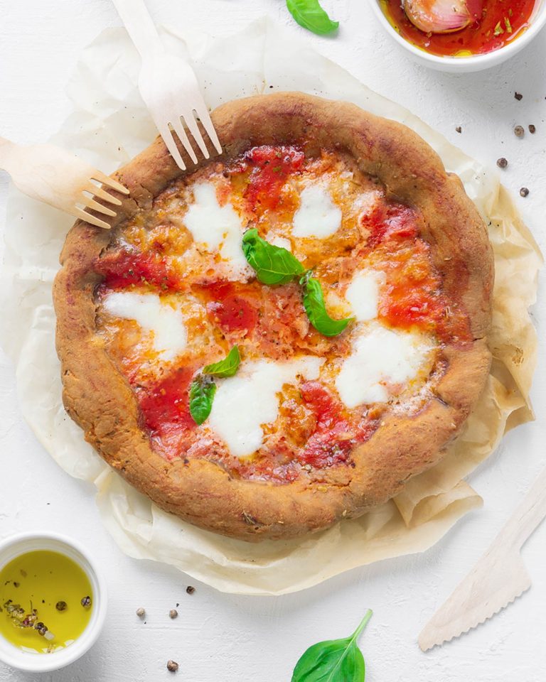 Pizza Margherita con farina di castagne