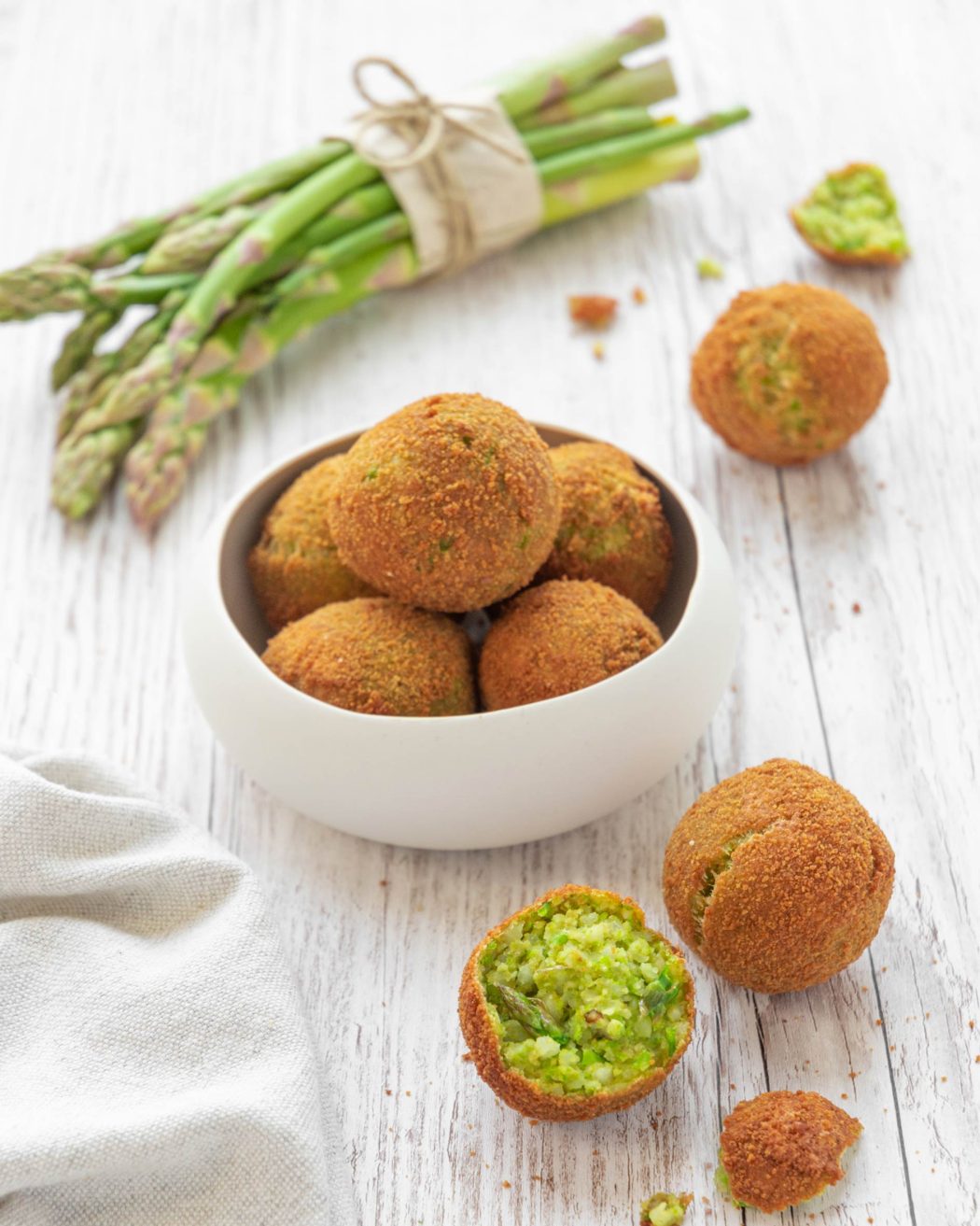 polpette di riso e asparagi