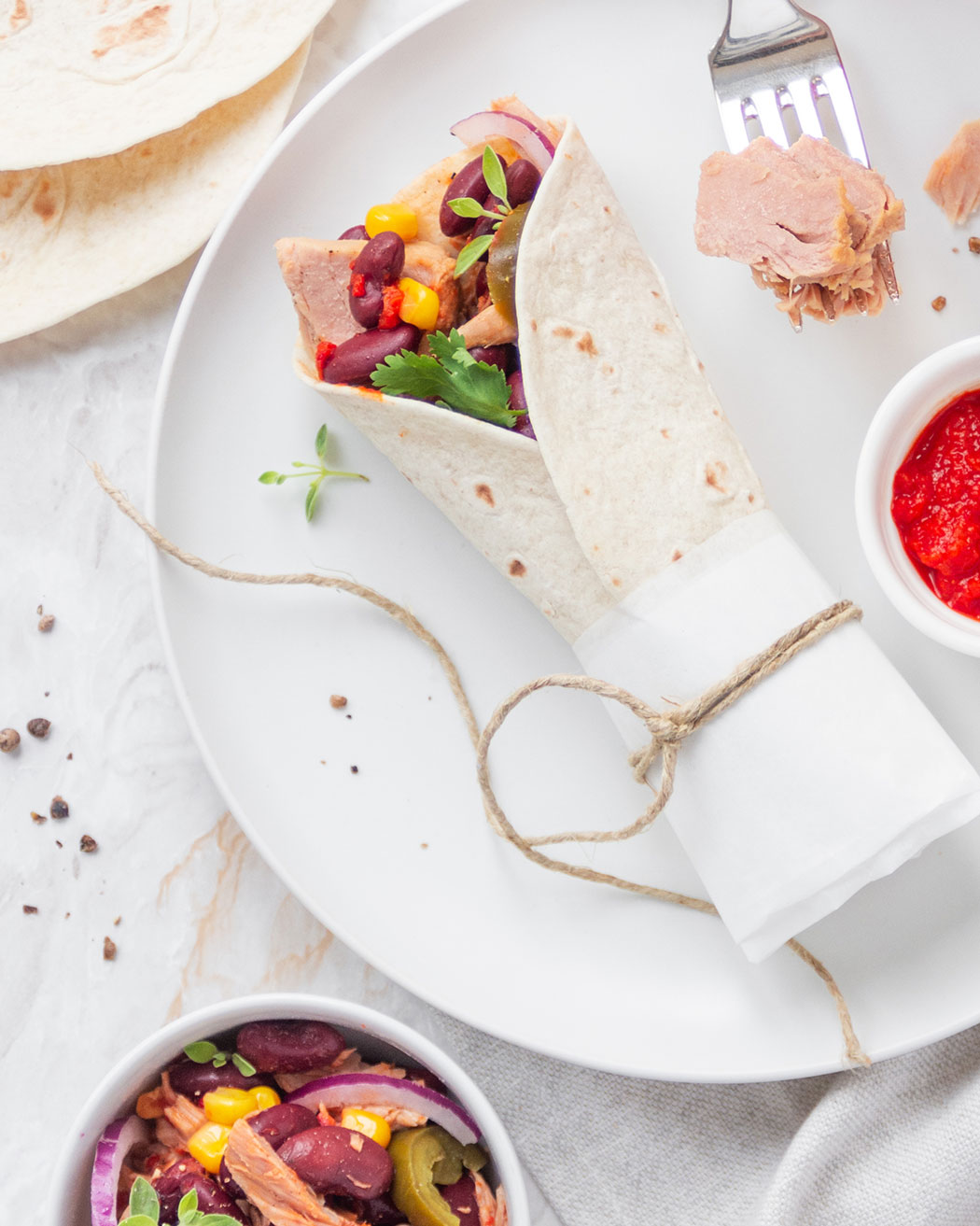 Burritos di tonno e fagioli