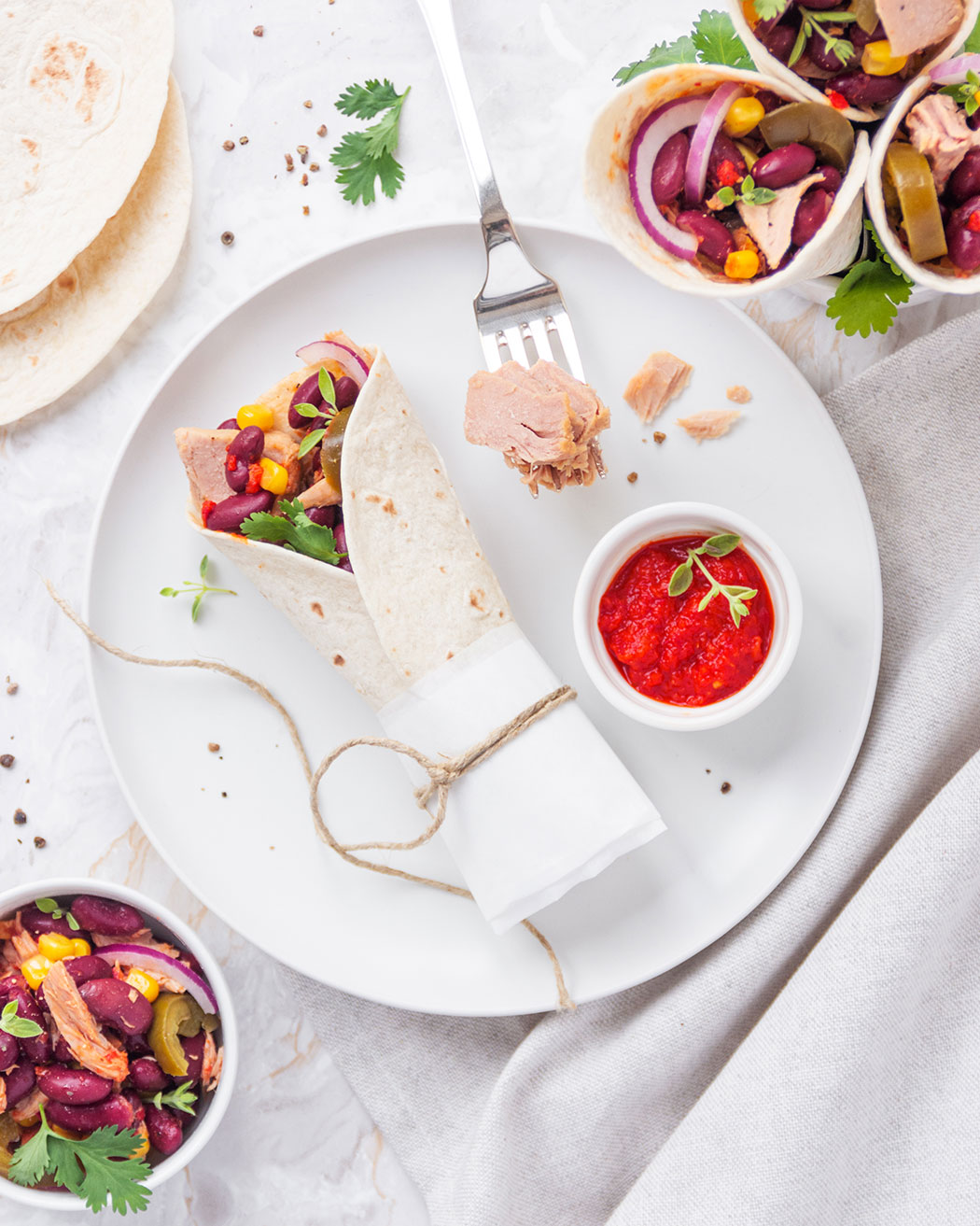 Burritos di tonno e fagioli