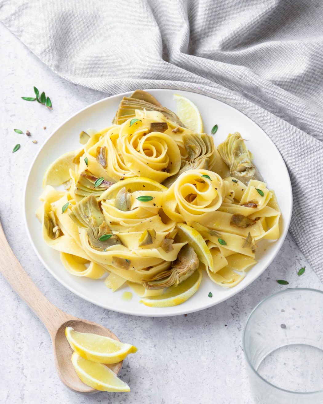 Tagliatelle ai carciofi al profumo di limone