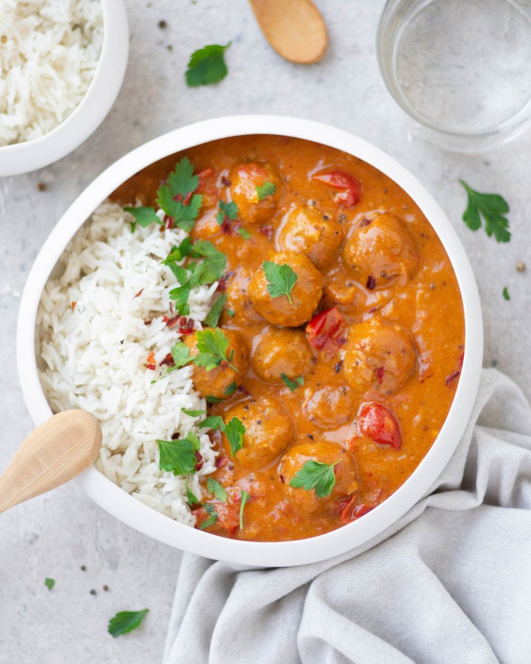 polpette al curry con riso Basmati