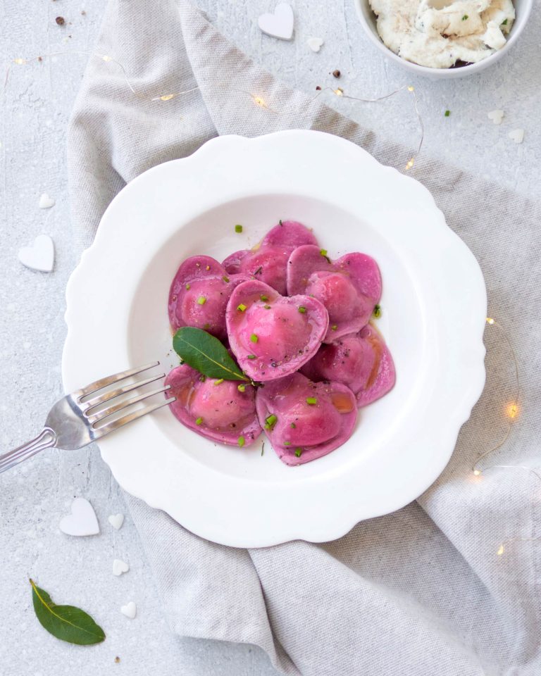 Ravioli di baccalà a forma di cuore