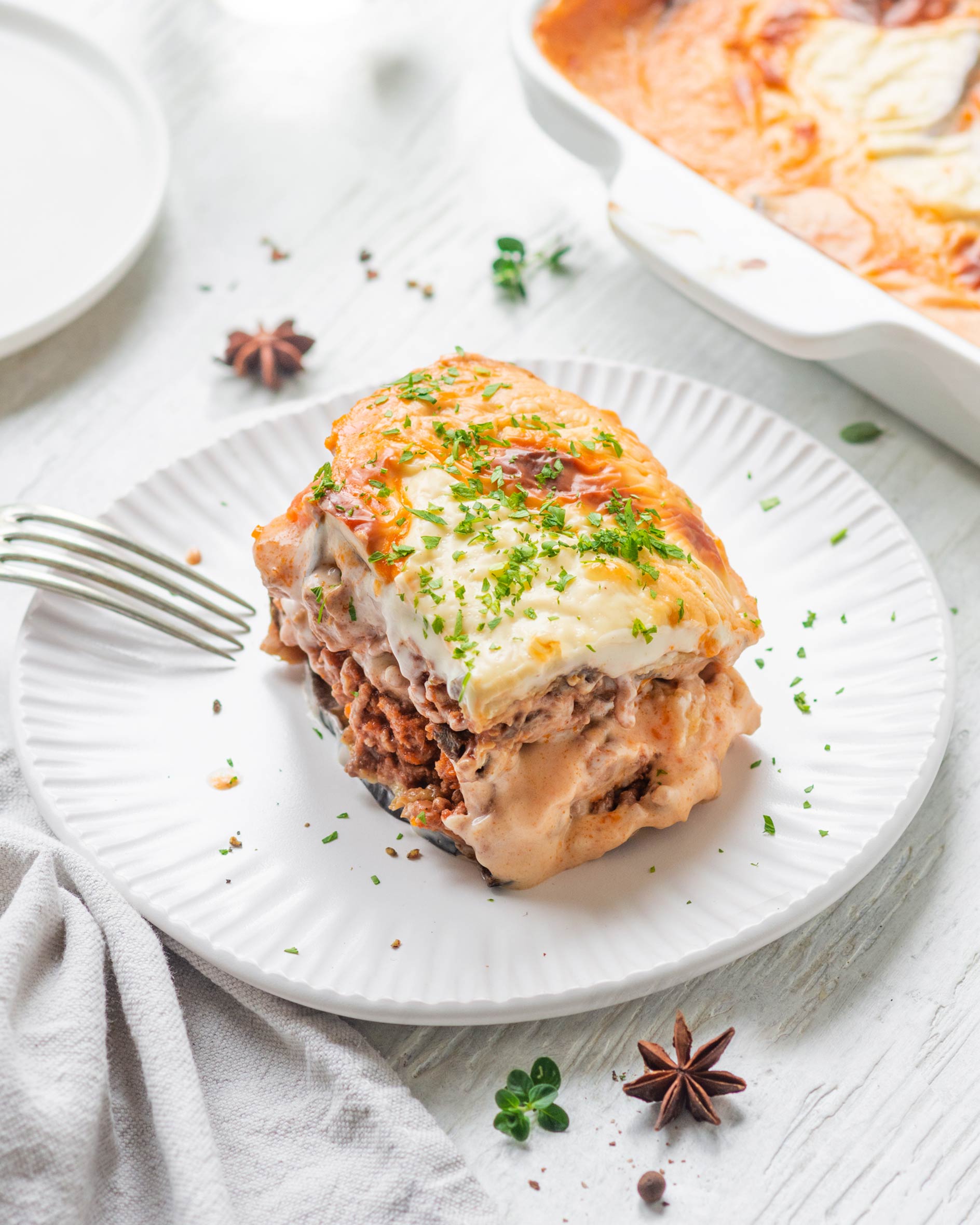 Moussaka greca con funghi porcini