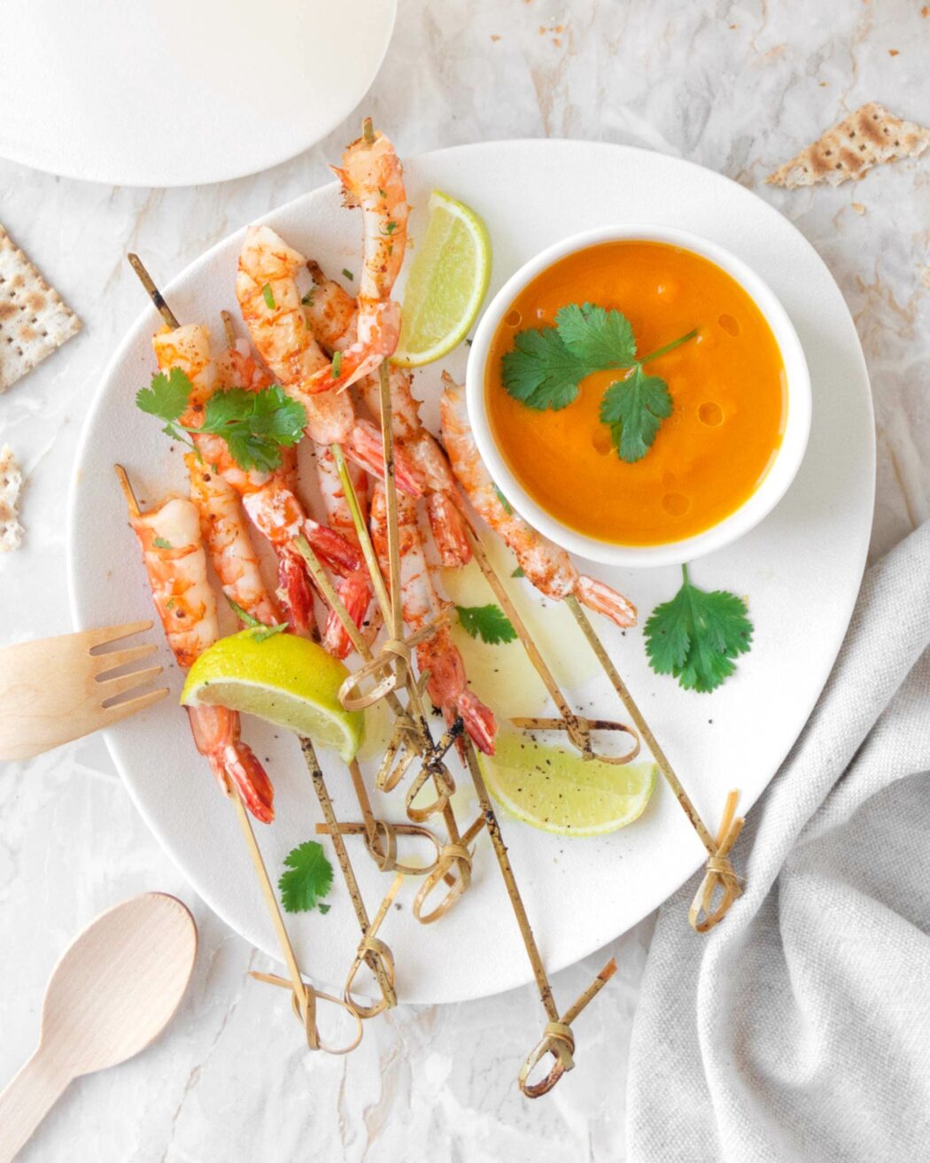 Chutney alla zucca piccante con spiedini di gamberi per il cenone di fine anno