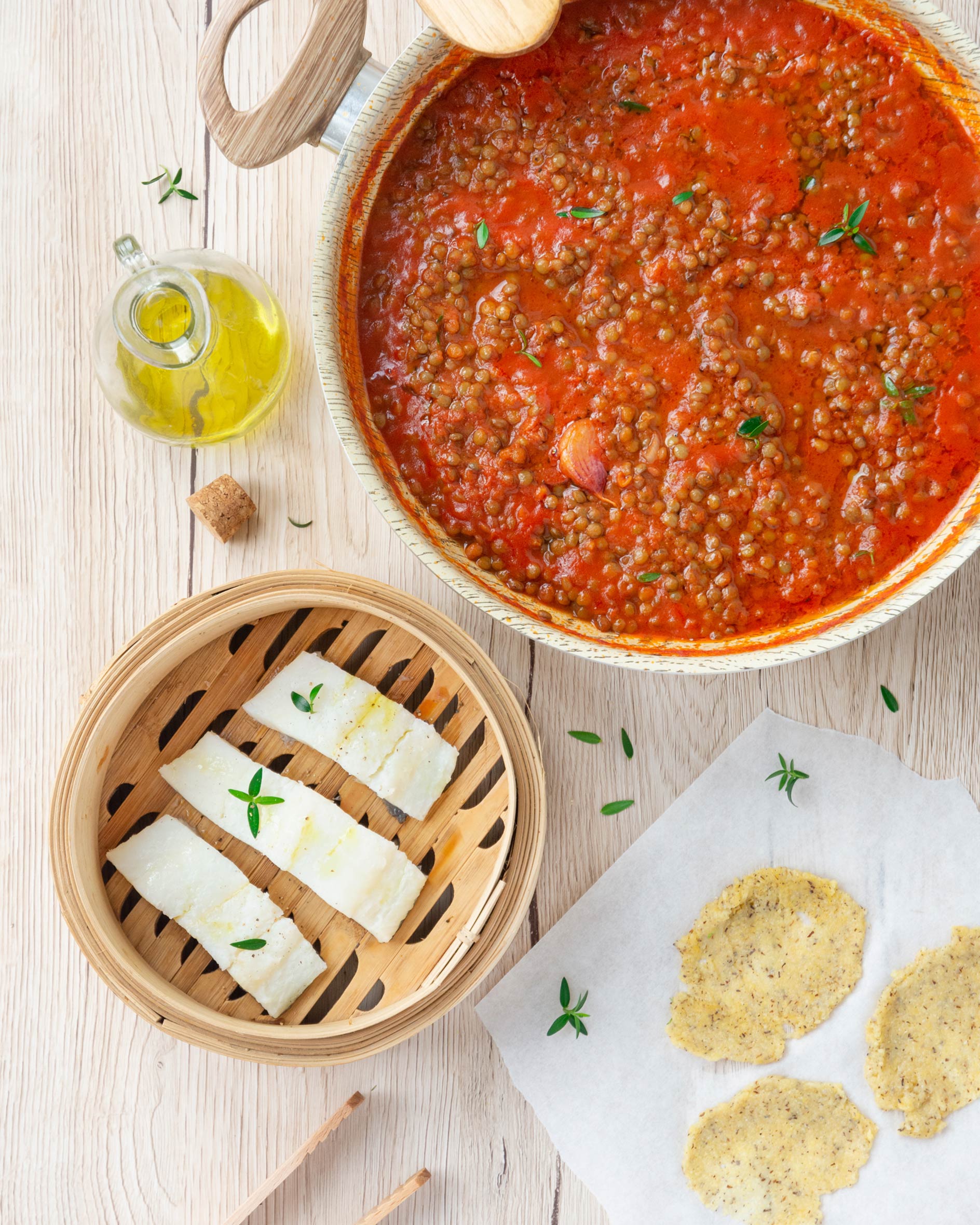 Zuppa di merluzzo e lenticchie