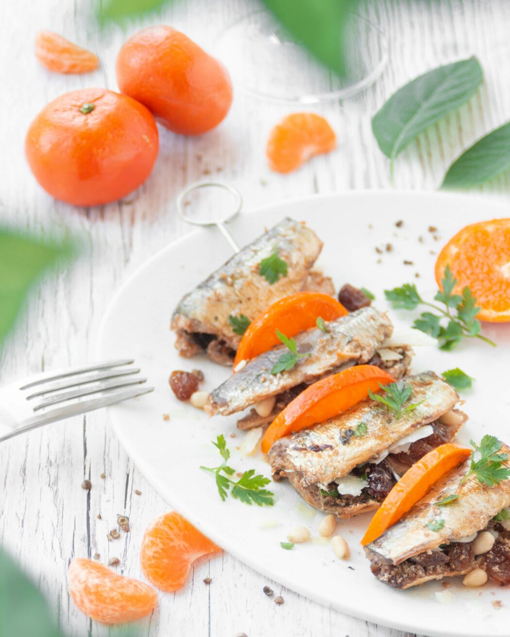 Spiedini di sarde a beccafico al mandarino - per un buffet di Capodanno chic