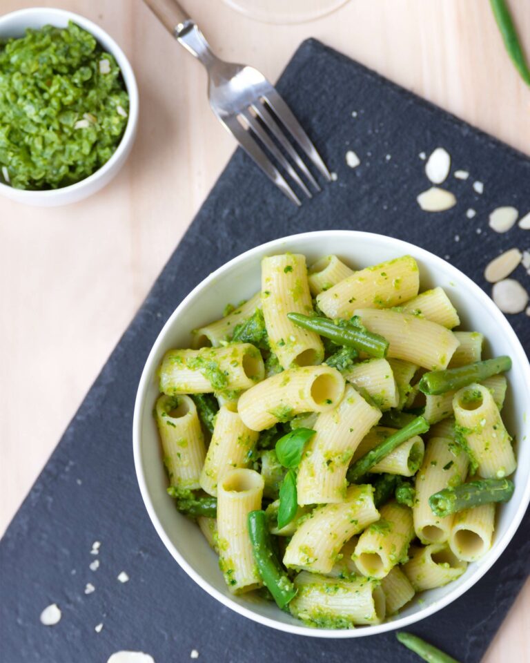 Pasta al pesto di fagiolini e mandorle